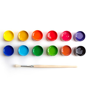 Paint Pots and Brush